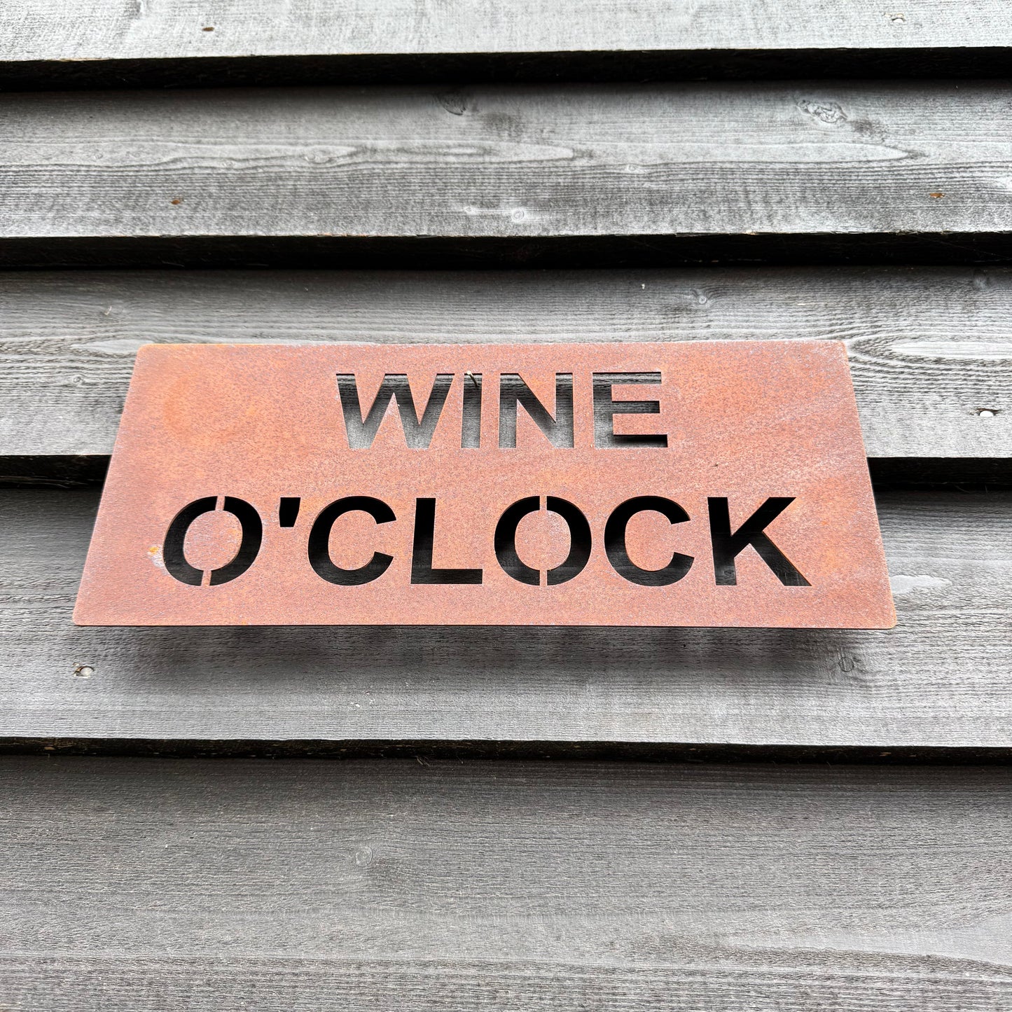 Rustic Metal WINE O’CLOCK Sign (last 2)