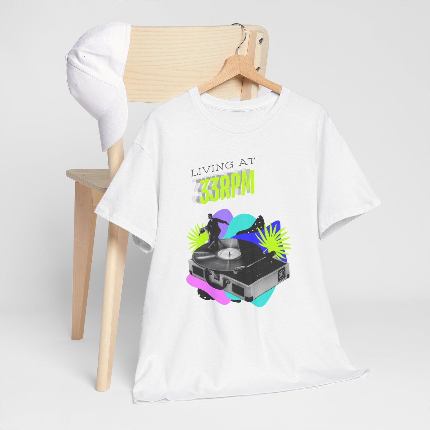 'Living at 33rpm' Flouro Men's T-Shirt