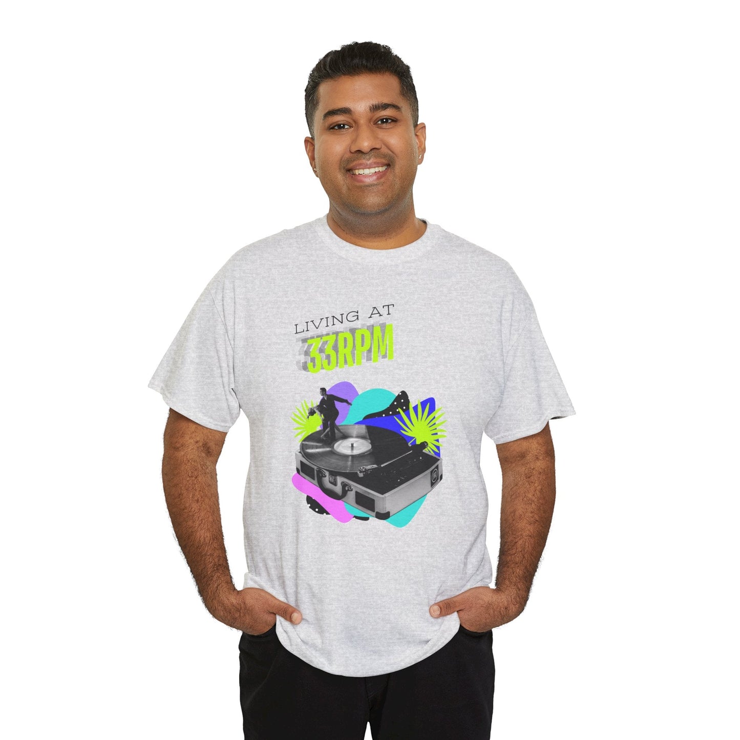 'Living at 33rpm' Flouro Men's T-Shirt