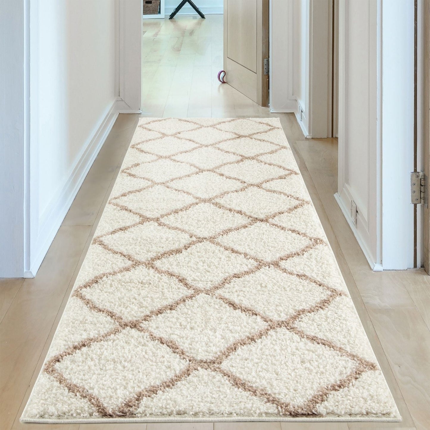 Moroccan Ivory Shaggy Rug | 730