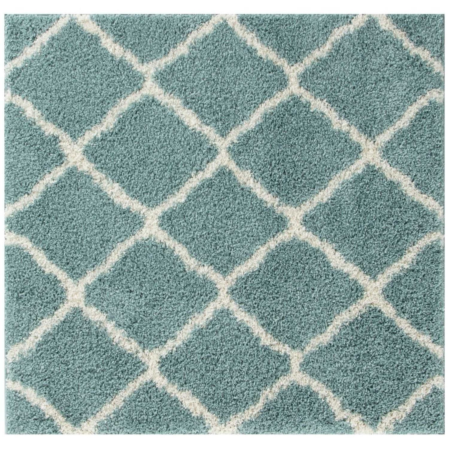 Moroccan Duck Egg Blue Shaggy Rug | 750