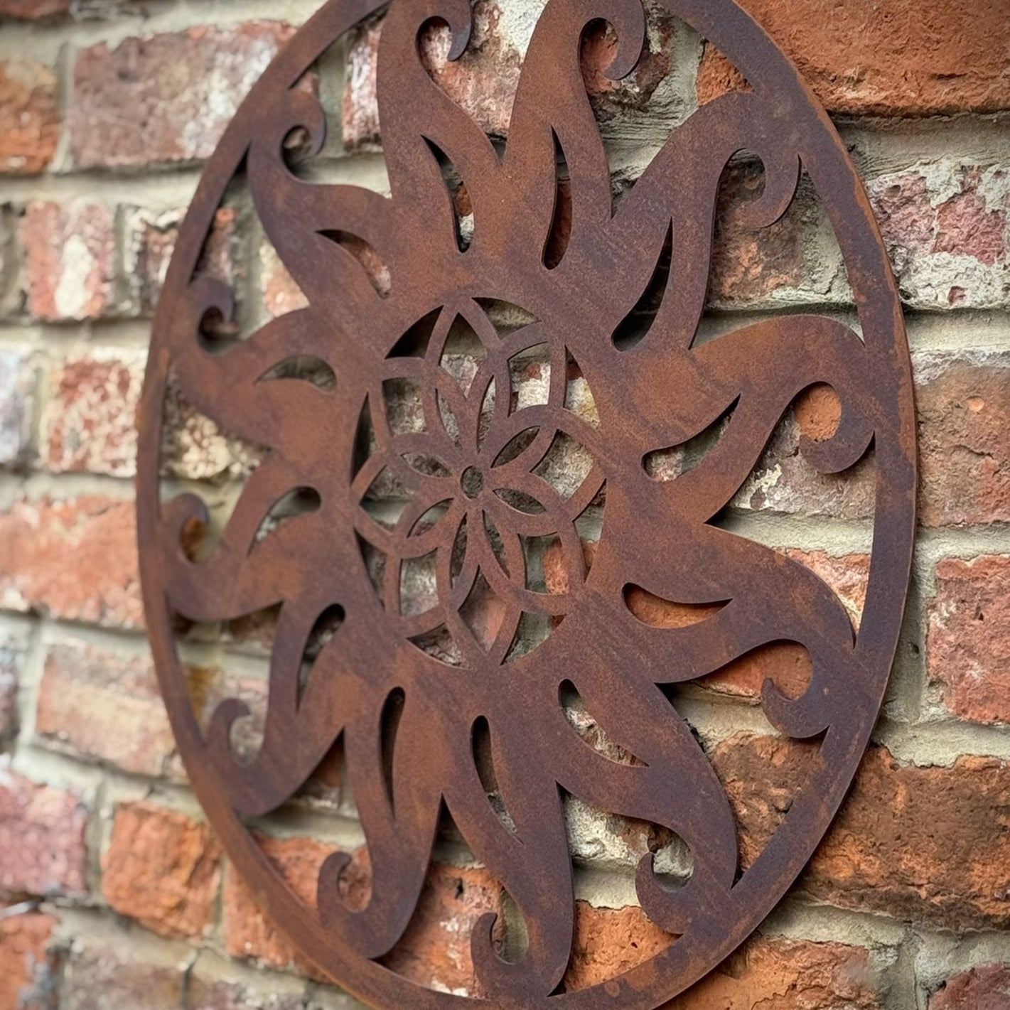Rusty Metal Sun Decoration