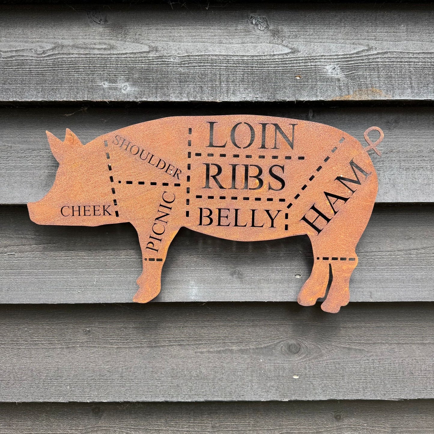 Buy Metal Butchers Cuts Novelty Pig Sign Online Gift - Fast Nationwide Delivery
