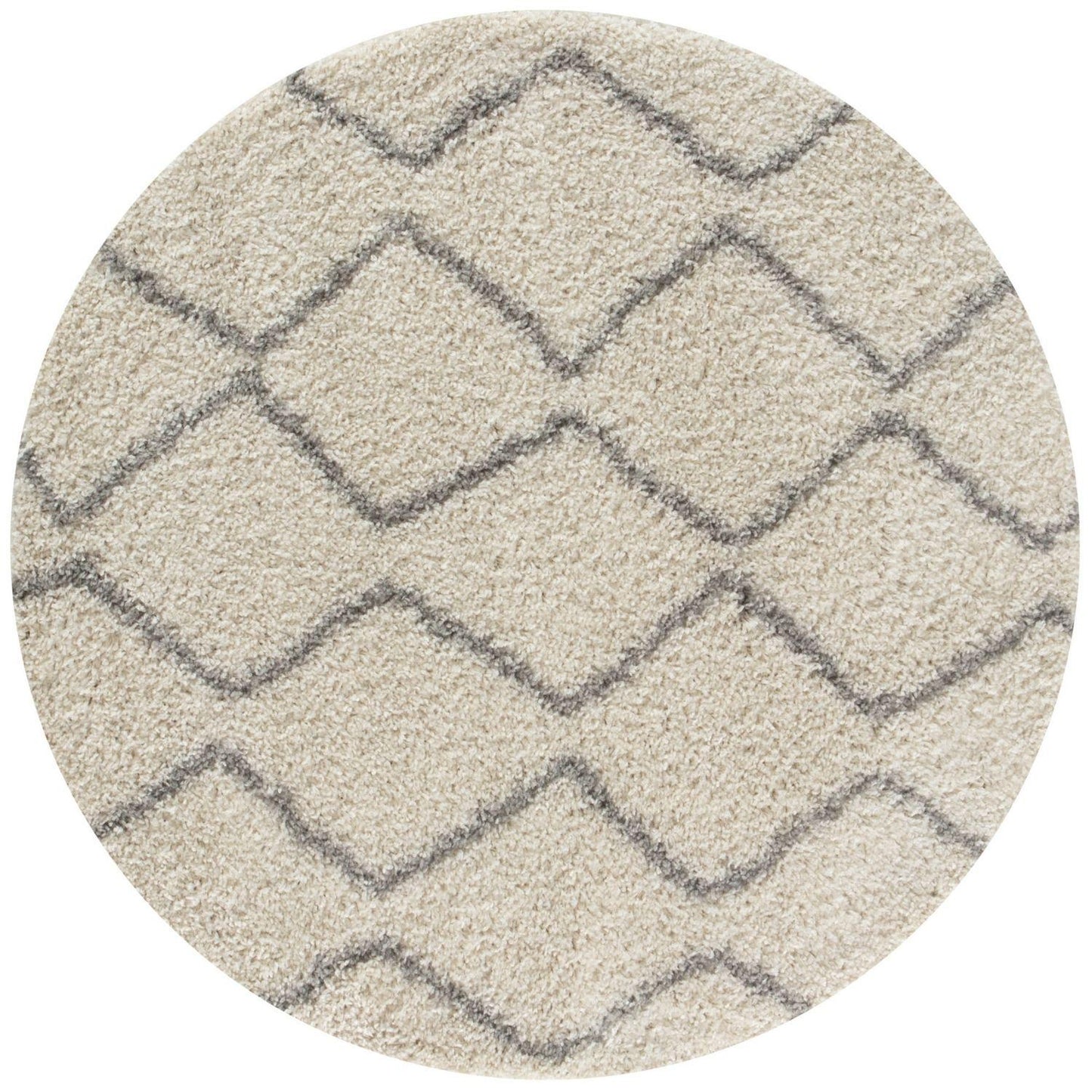 Moroccan Ivory Grey Shaggy Rug | 800