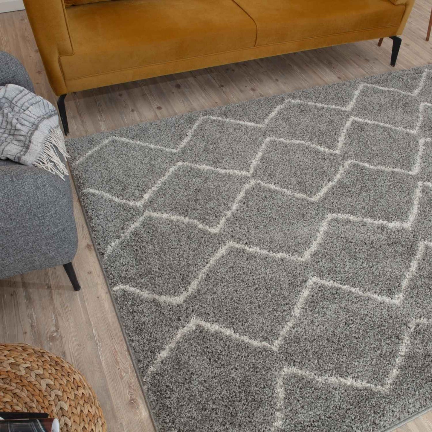 Moroccan Grey Shaggy Rug | 810