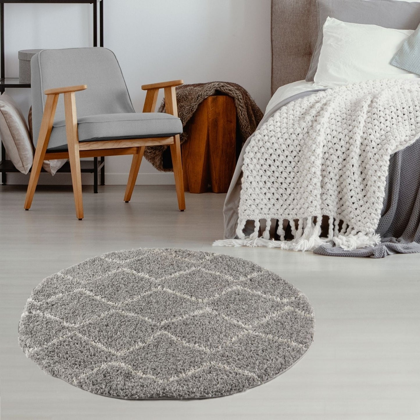 Moroccan Grey Shaggy Rug | 810