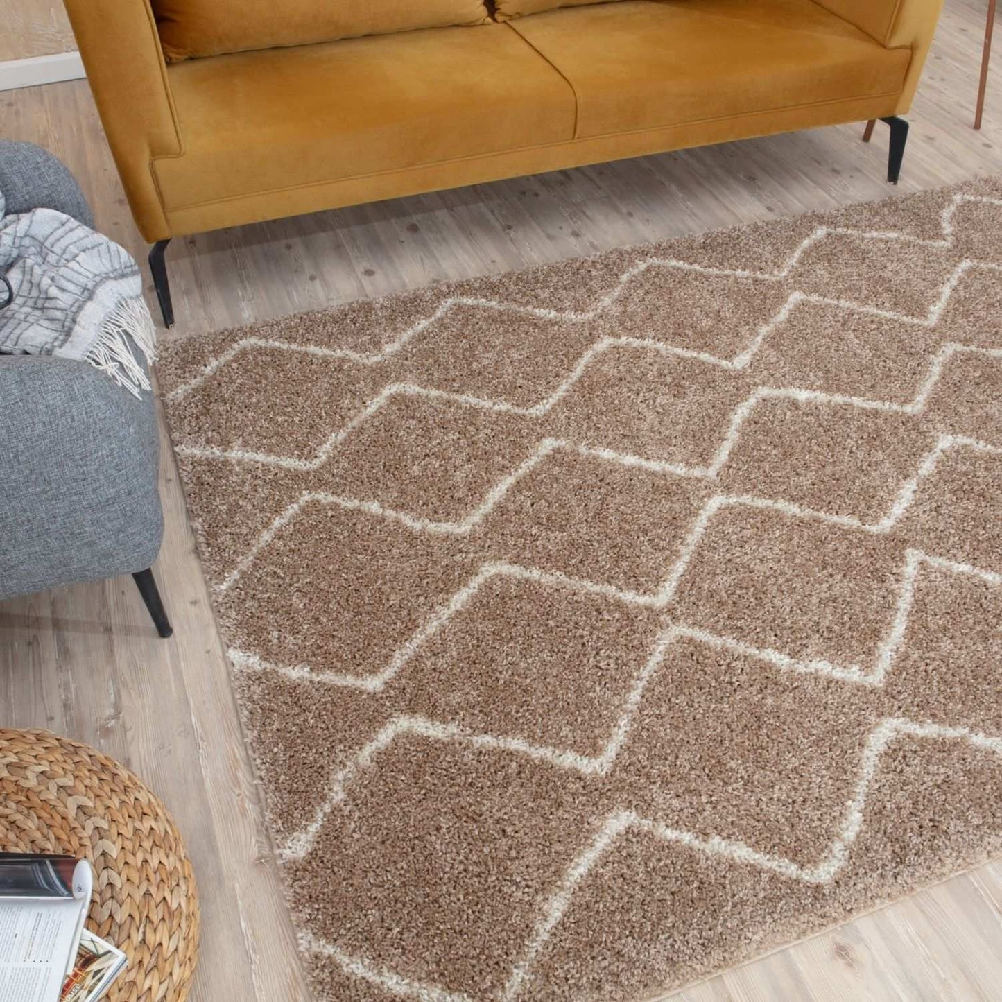 Moroccan Beige Shaggy Rug | 820