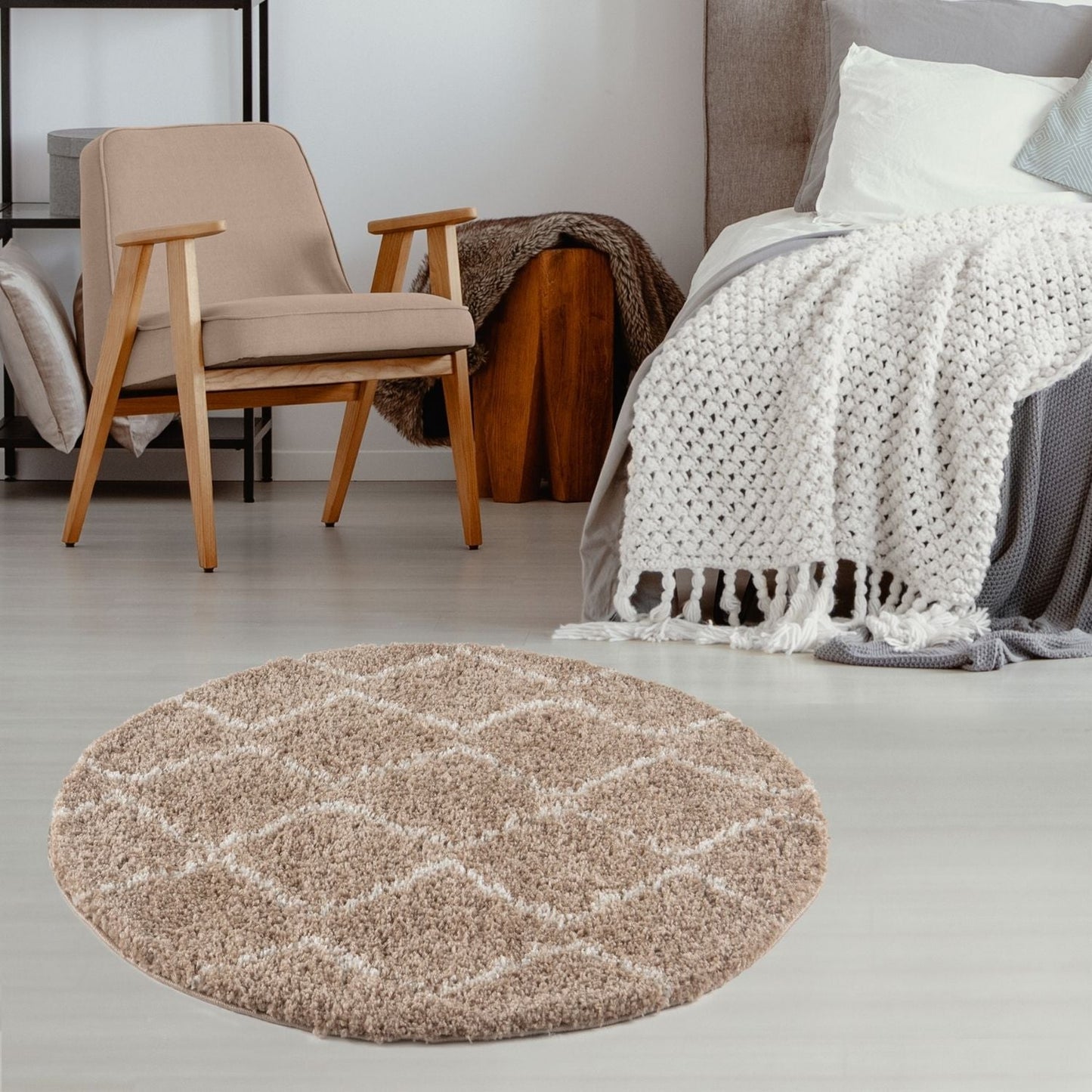 Moroccan Beige Shaggy Rug | 820