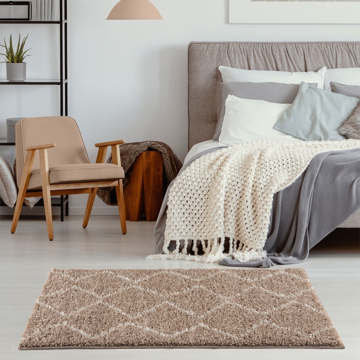Moroccan Beige Shaggy Rug | 820