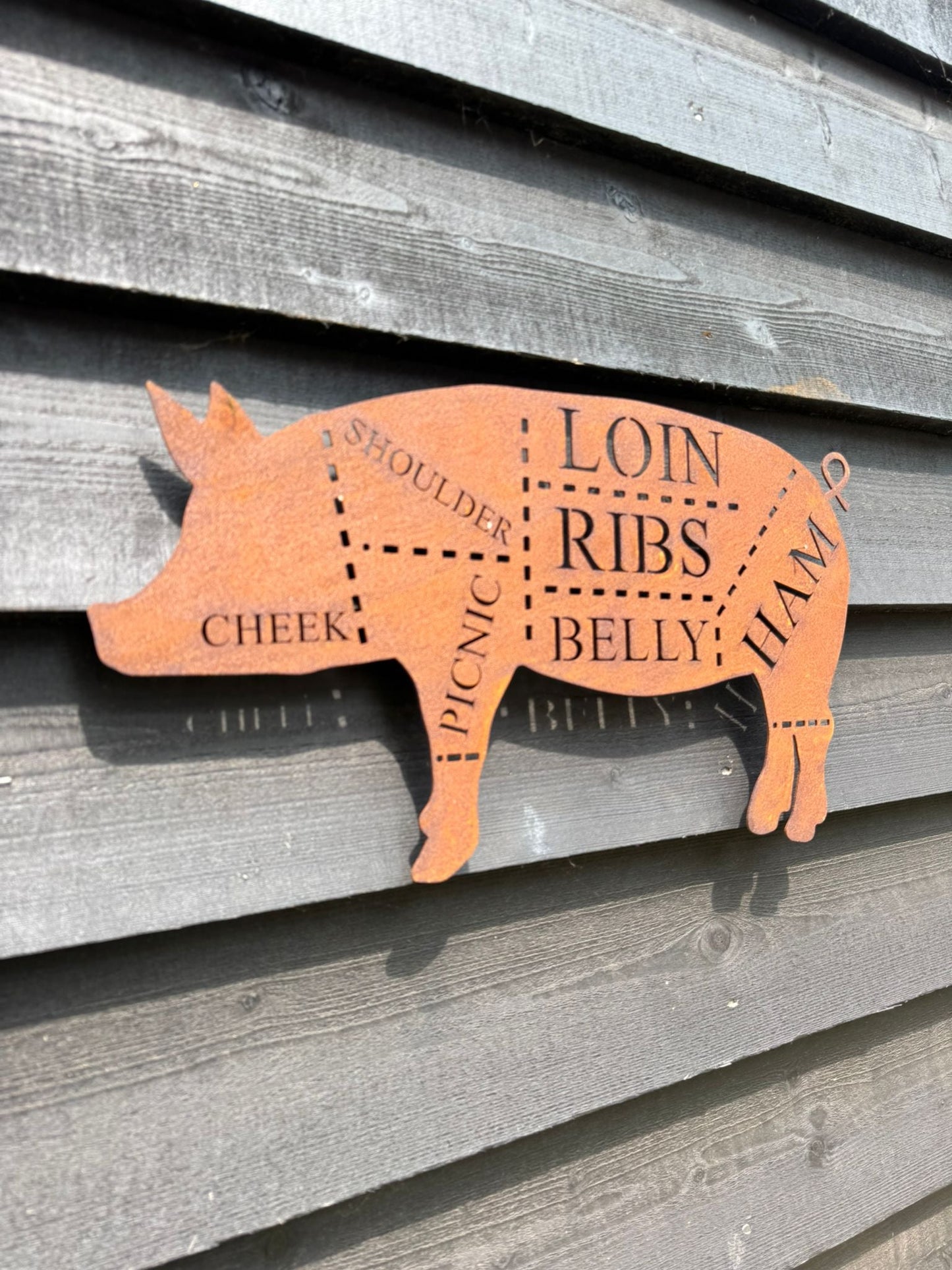 Buy Metal Butchers Cuts Novelty Pig Sign Online Gift - Fast Nationwide Delivery