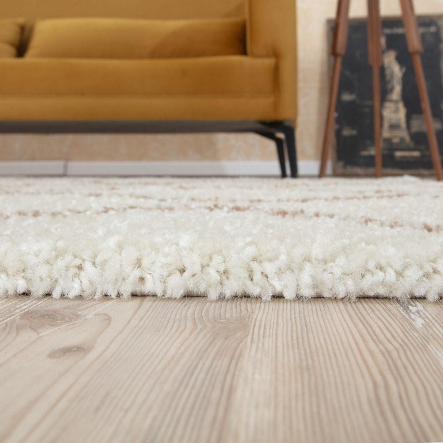 Moroccan Ivory Beige Shaggy Rug | 830