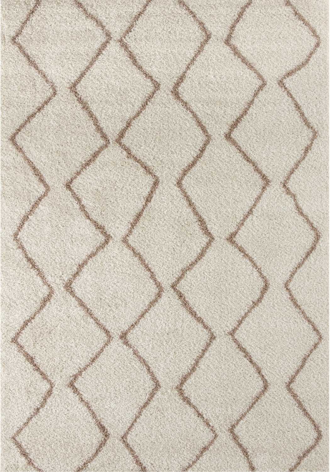 Moroccan Ivory Beige Shaggy Rug | 830