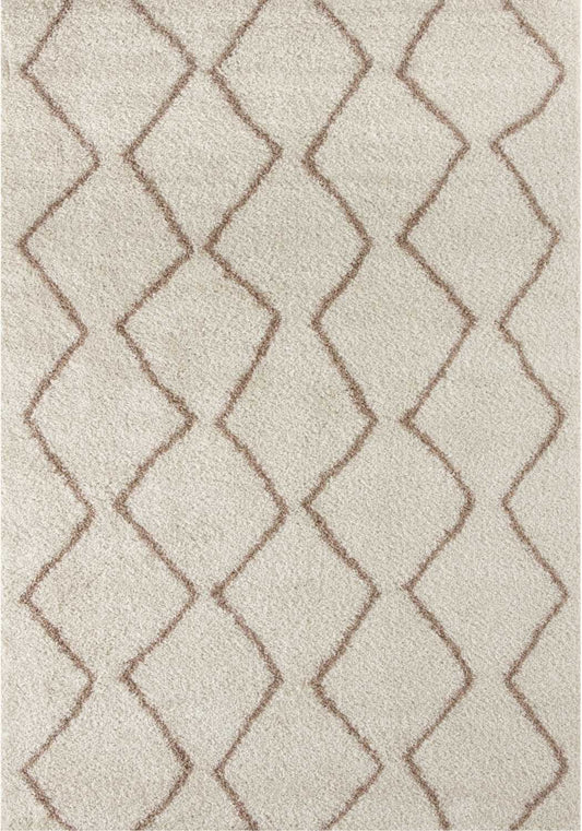 Moroccan Ivory Beige Shaggy Rug | 830