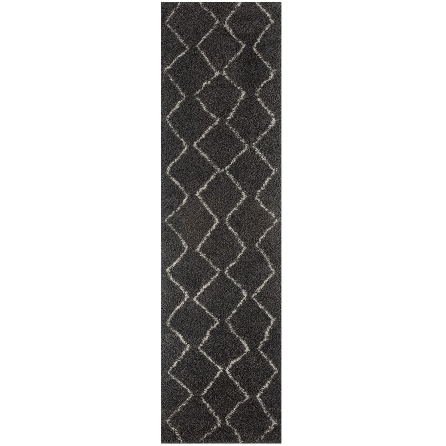Moroccan Dark Grey Shaggy Rug | 840