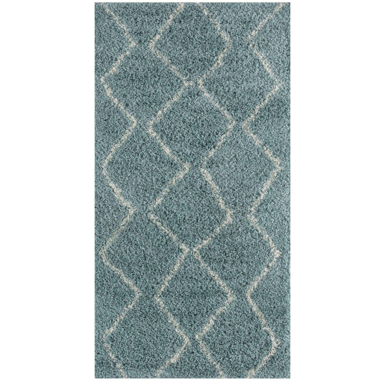 Moroccan Duck Egg Blue Shaggy Rug | 850