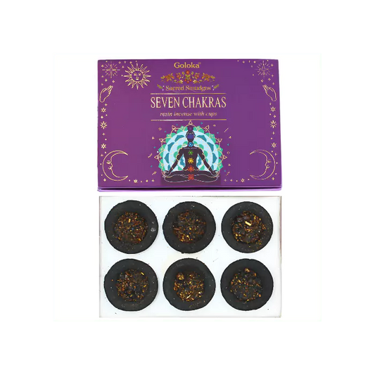 Goloka - Resin Incense Smudge Cups - Seven Chakra