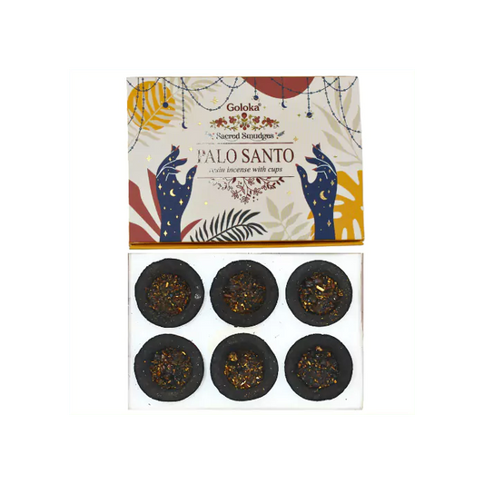 Goloka - Resin Incense Smudge Cups - Palo Santo