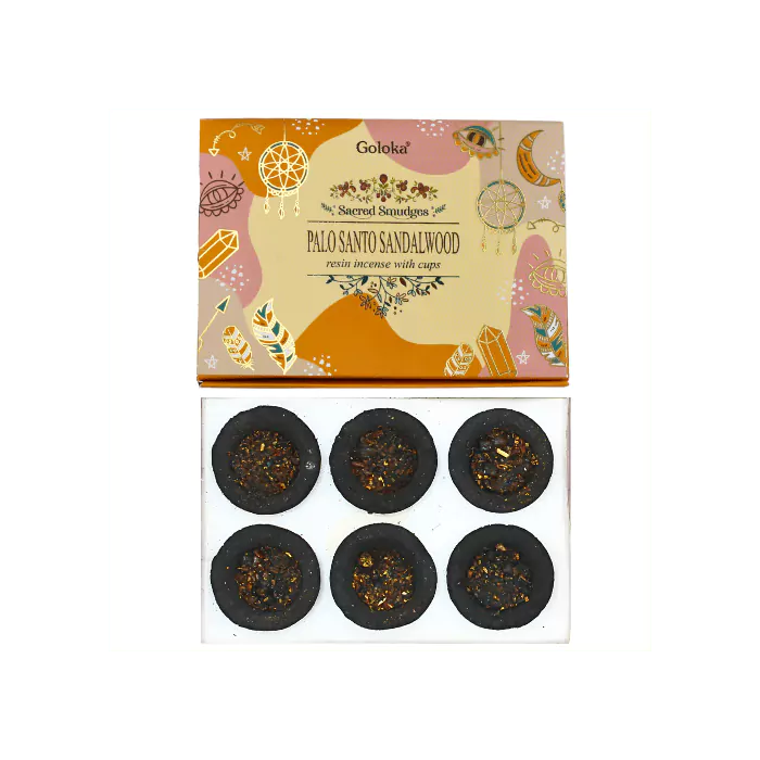 Goloka - Resin Incense Smudge Cups - Palo Santo & Sandalwood