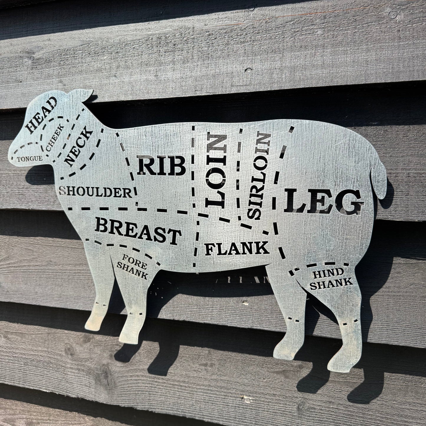 Galvanized Steel Butchers Lamb Wall Decoration.