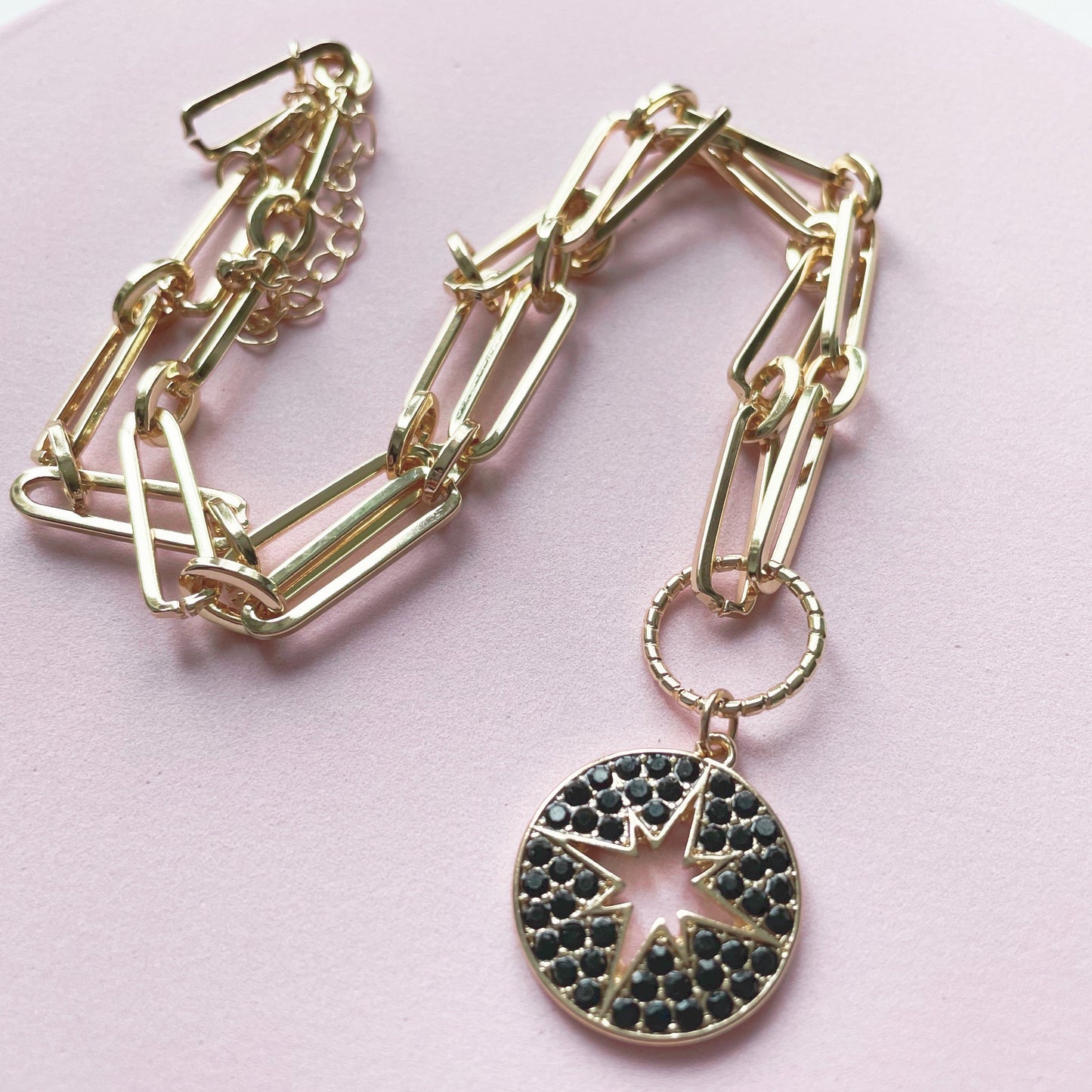 Nova Star Burst Large Link Necklace