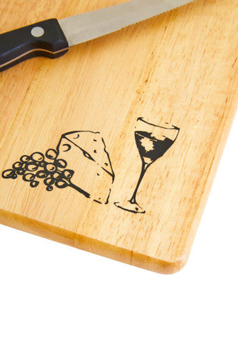 Rubberwood Cheese Board And Knife Set