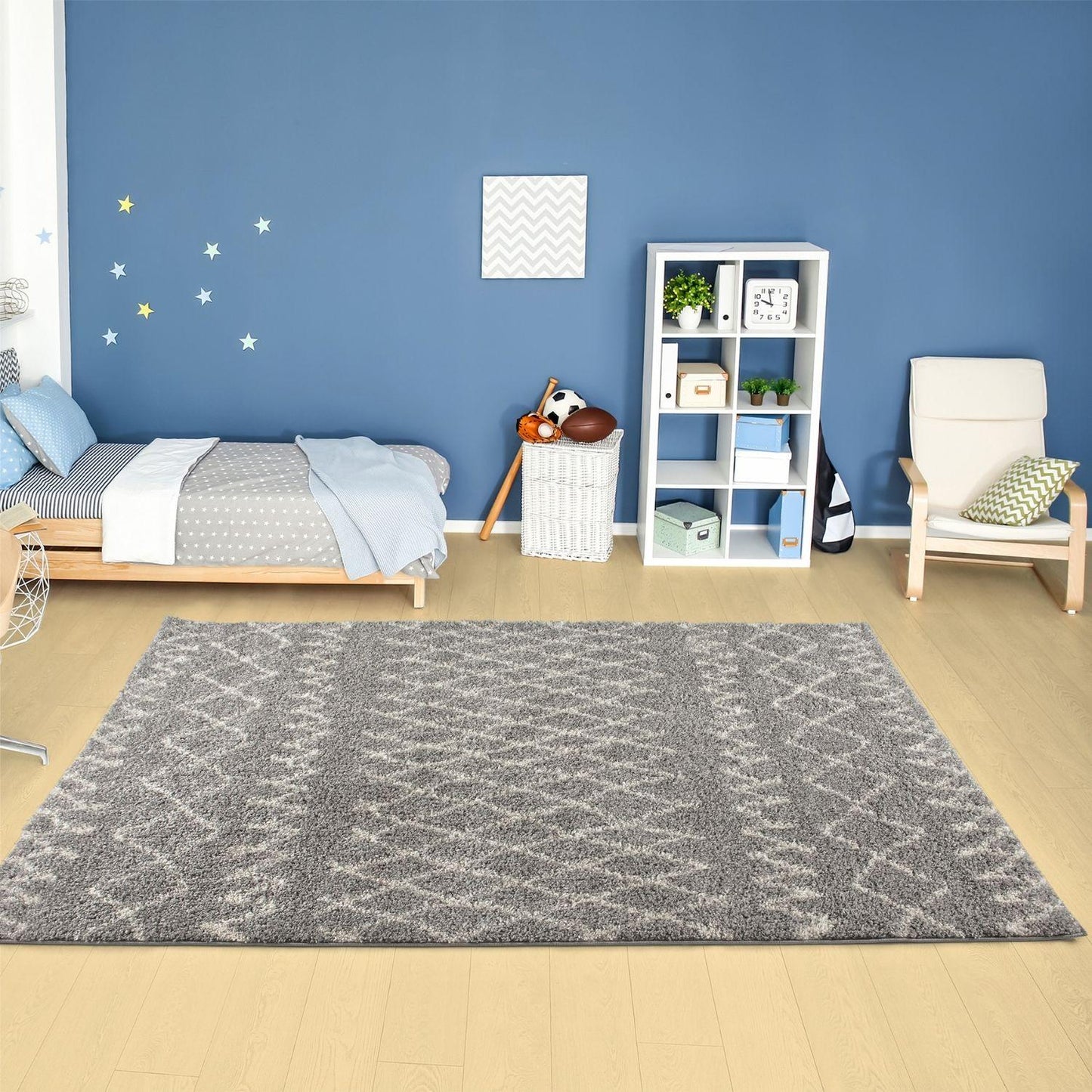 Moroccan Grey Shaggy Rug | 910