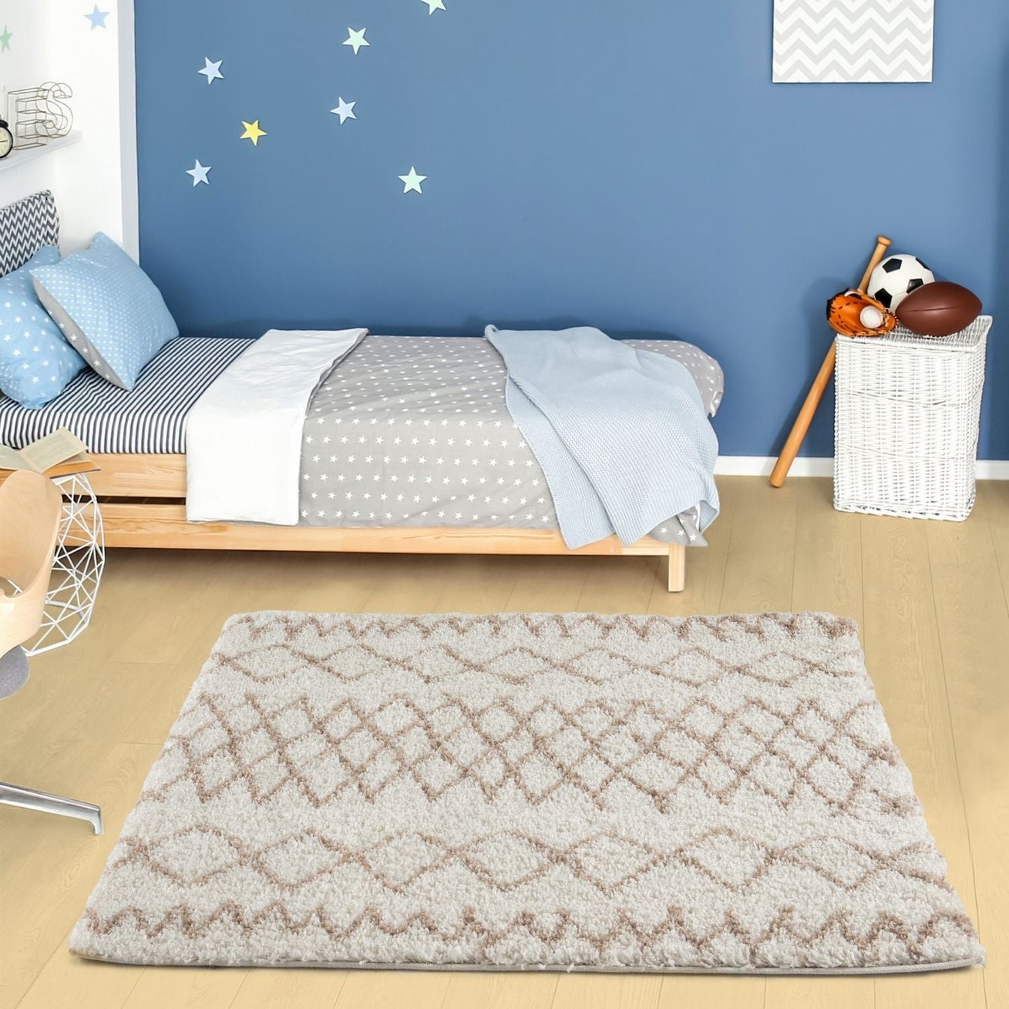 Moroccan Ivory Beige Shaggy Rug | 930