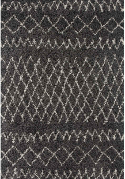 Moroccan Dark Grey Shaggy Rug | 940