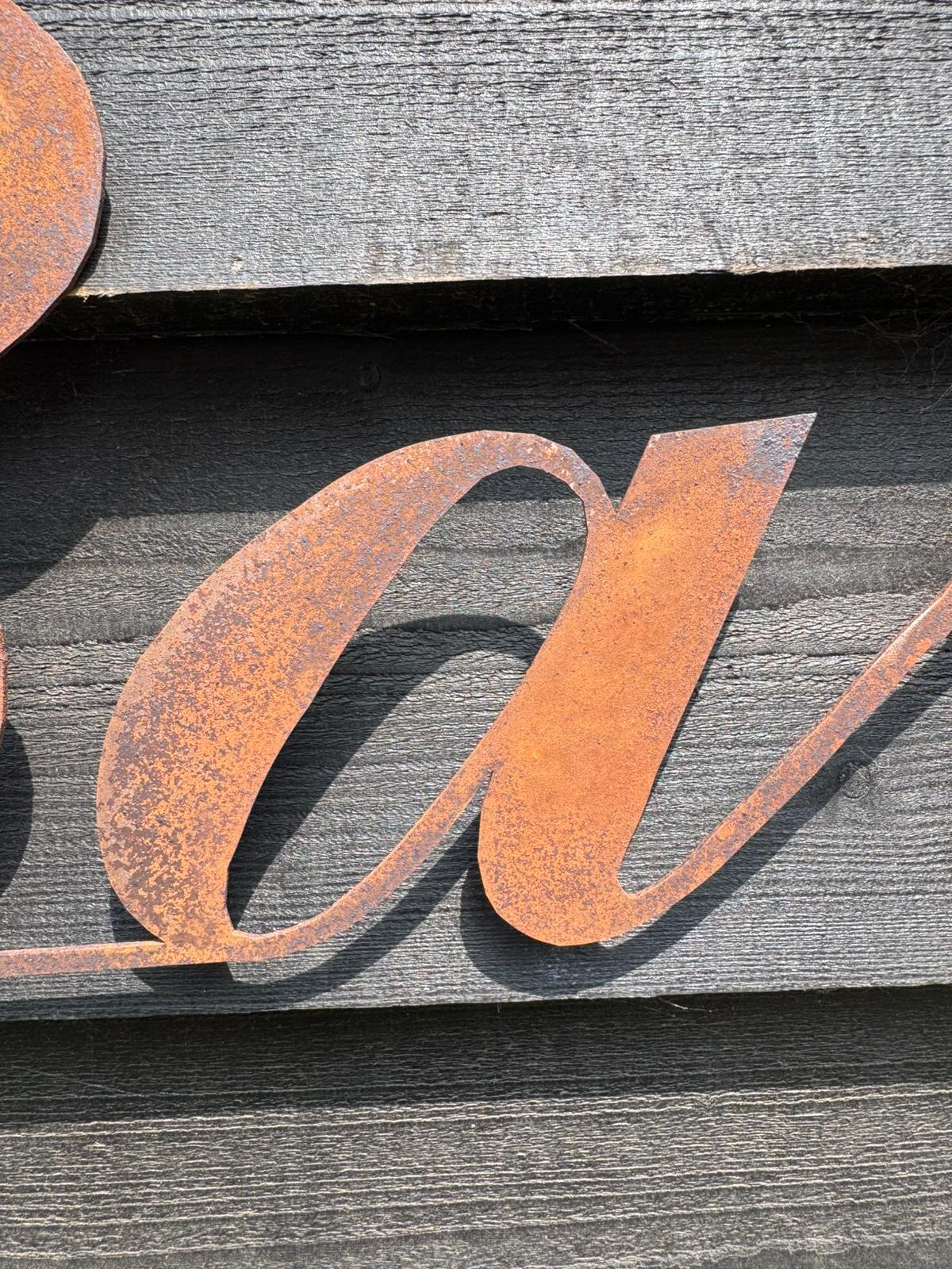 Rusty Metal Bar Sign for Home & Garden