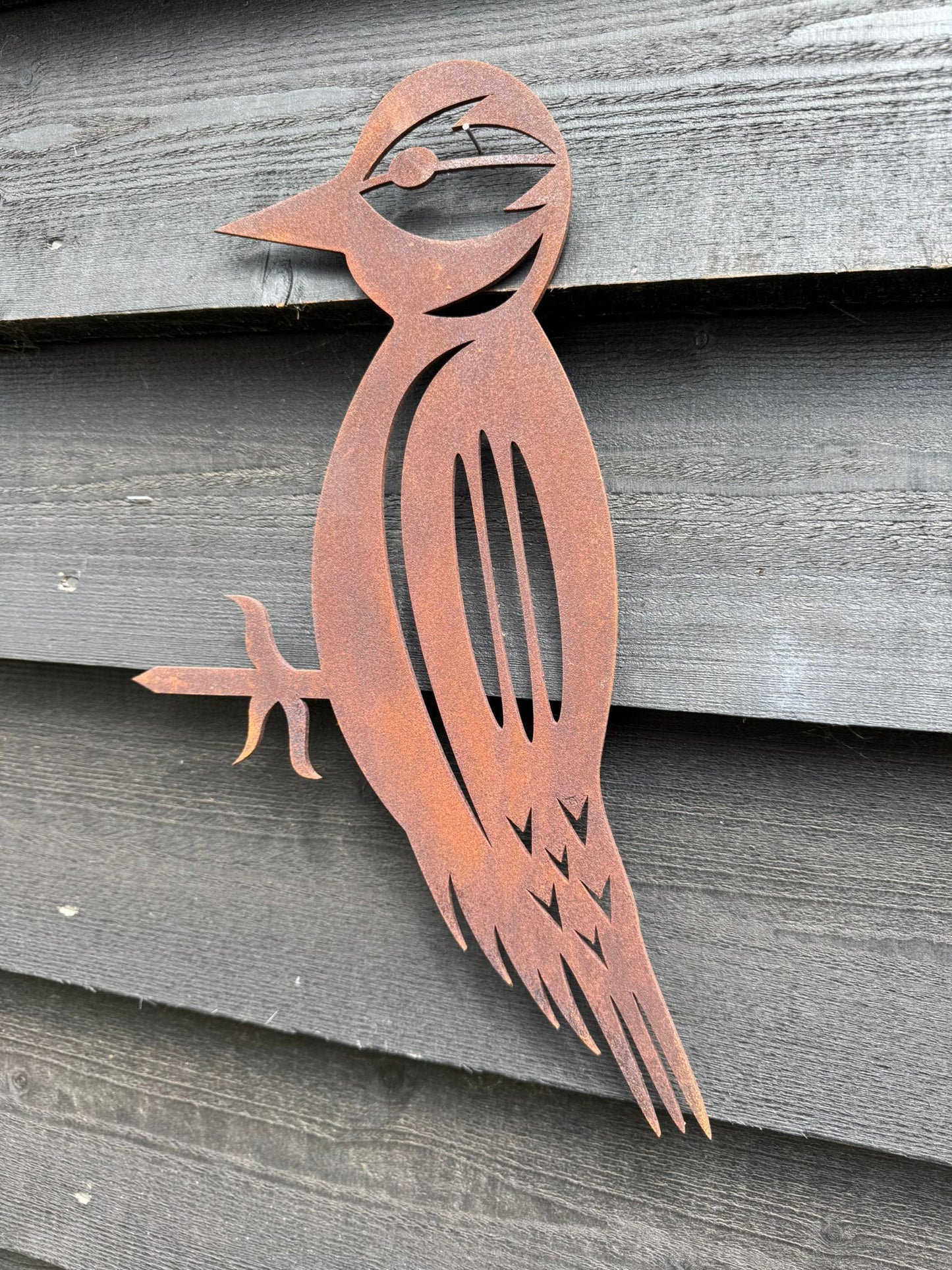 Buy Rusty Metal Woodpecker Garden Decoration Sign Online Gift - Fast Nationwide Delivery