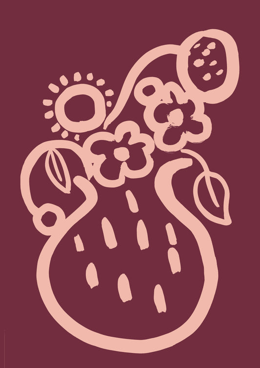 Vase print -  Plum + Blush