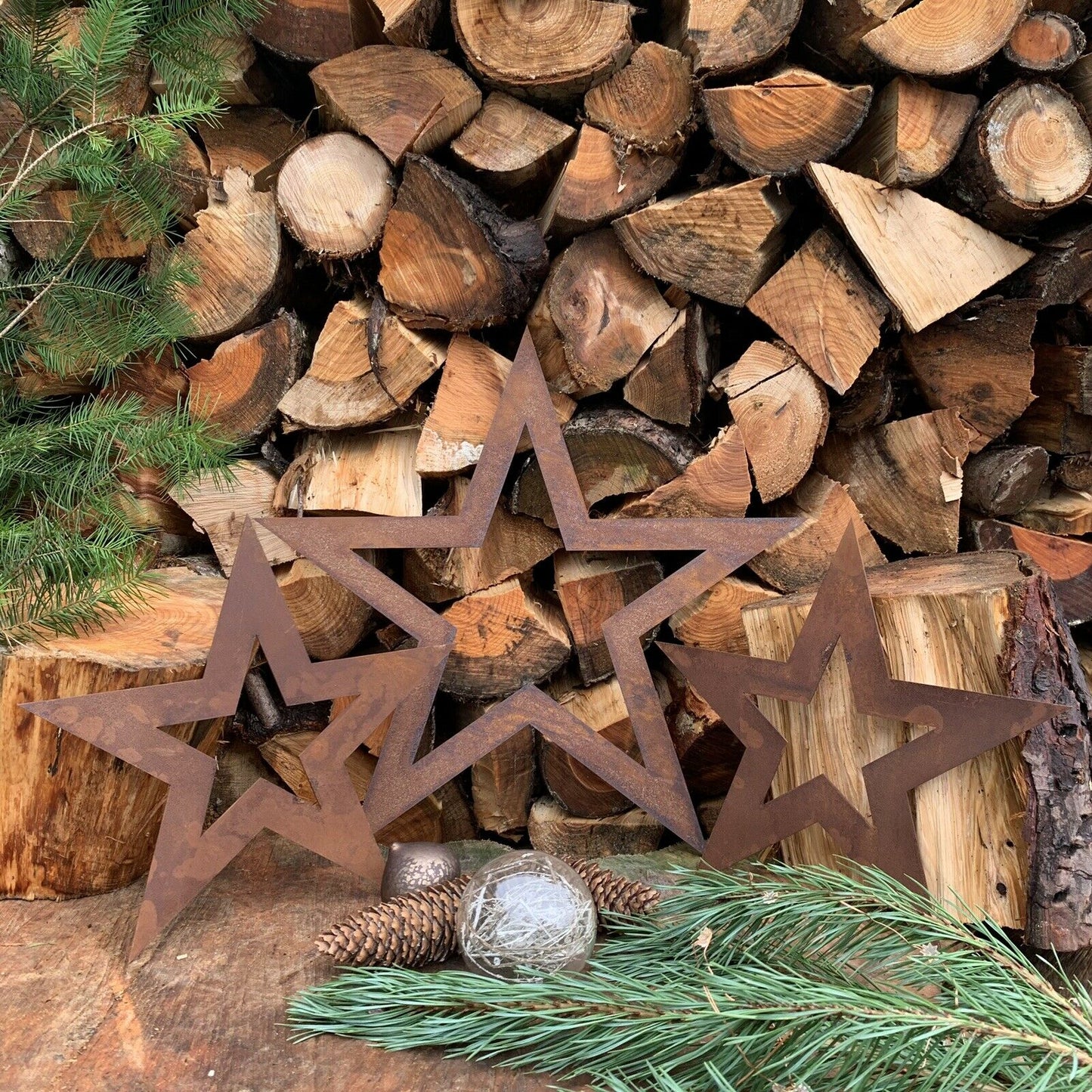 Buy Rustic 3 X rusty Christmas Stars Decorations Online - Fast Nationwide Delivery