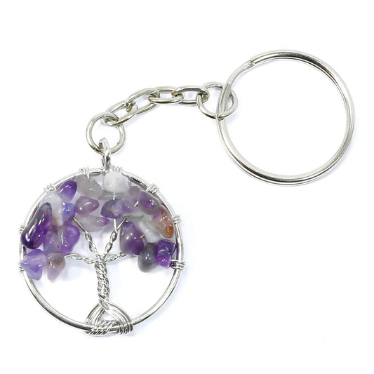 Amethyst Tree Of Life Keyring