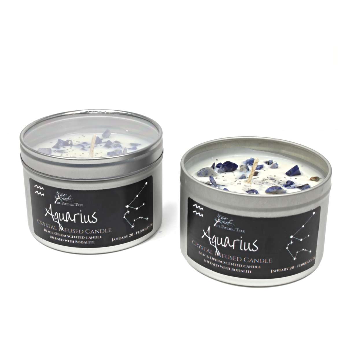 Aquarius - Crystal & Jewellery Scented Zodiac Candle