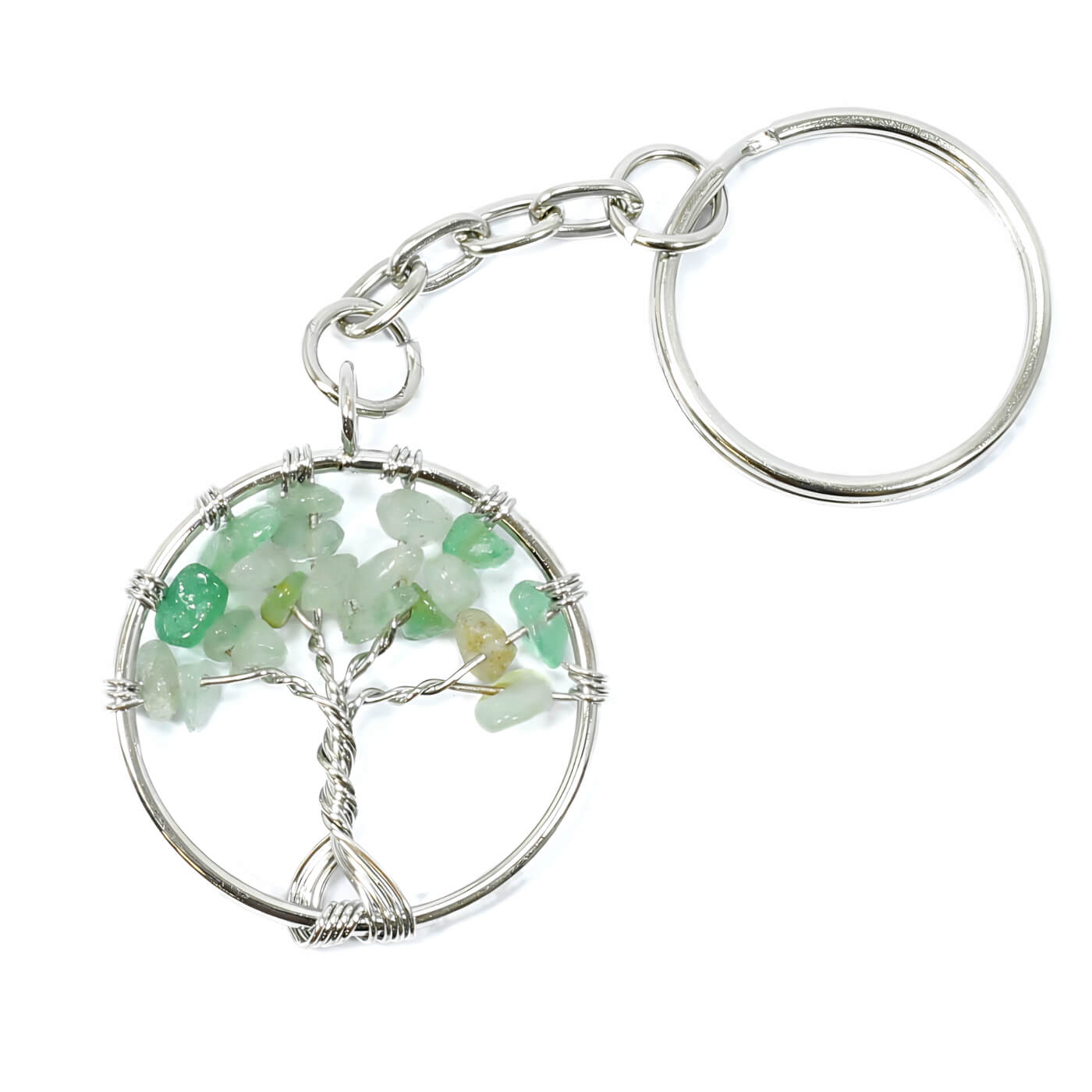 Green Aventurine Tree Of Life Keyring