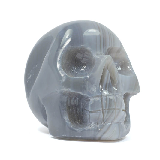 Carved Crystal Agate Skull - The Sprit Of The Ancients (242g)