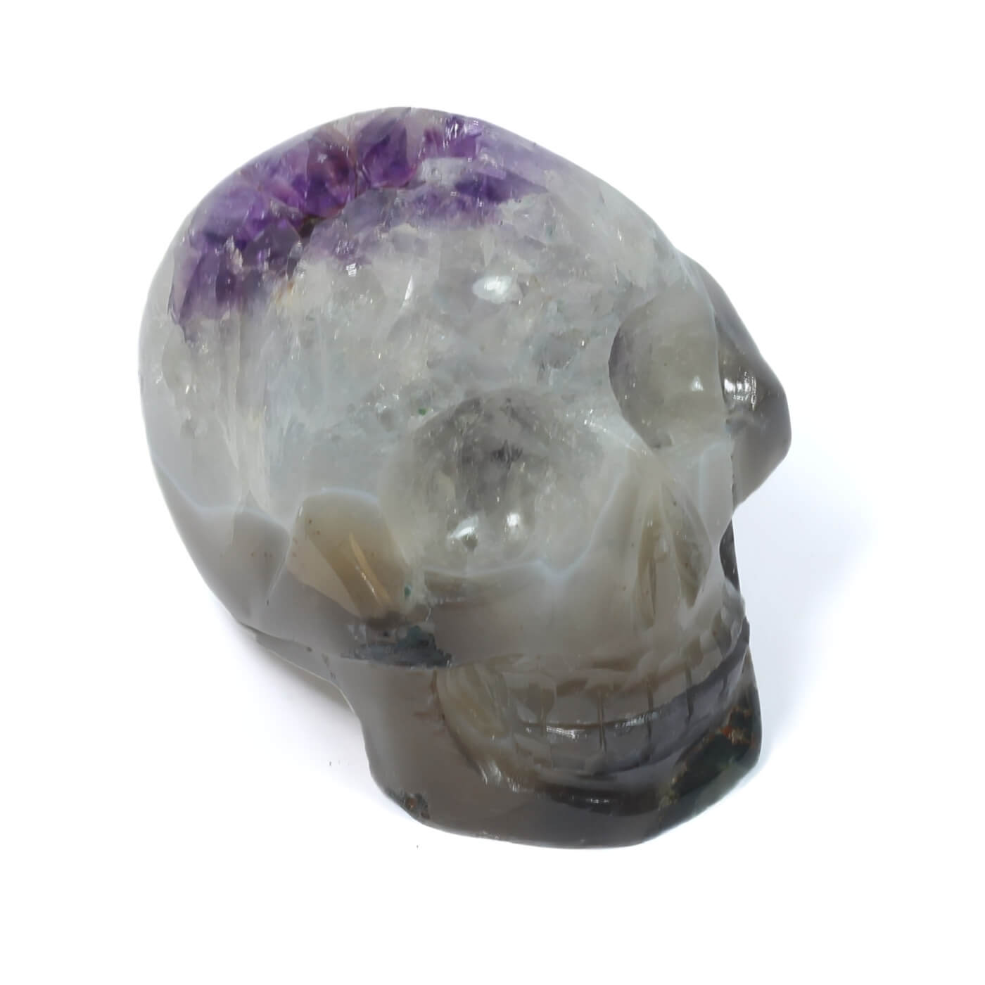 Carved Crystal Agate Skull - The Sprit Of The Ancients (723g)