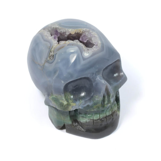 Carved Crystal Agate Skull - The Sprit Of The Ancients (1234g)