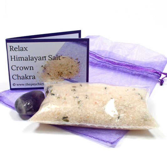 Relax Crystal Infused Bath Salts - Crown Chakra