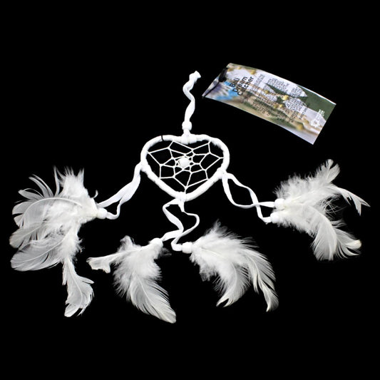 Small Heart Bali Dreamcatcher - White