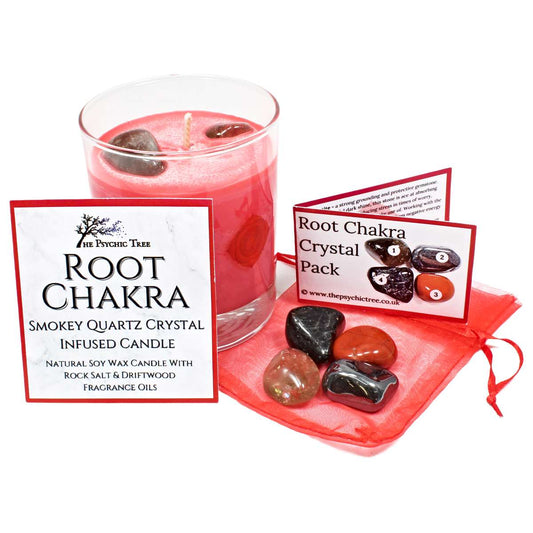 Root Chakra Healing Crystal & Candle Combination Pack