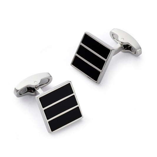 Triptych Cufflinks In Onyx