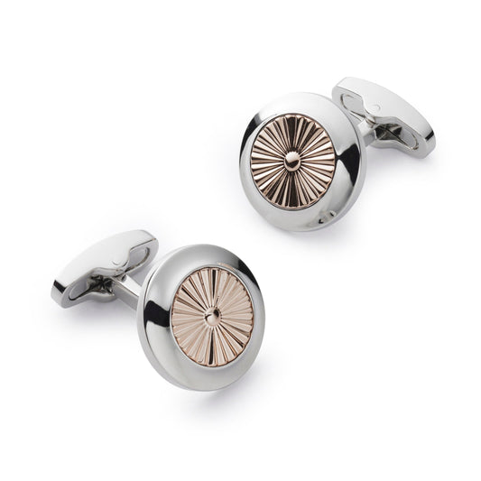 Turbine Cufflinks In Rose Gold