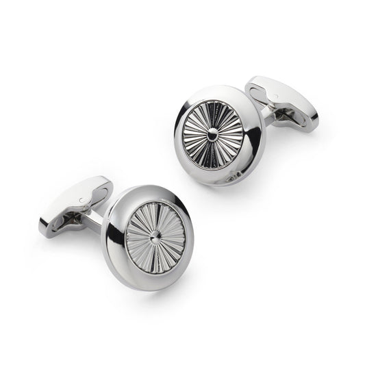 Turbine Cufflinks In Silver