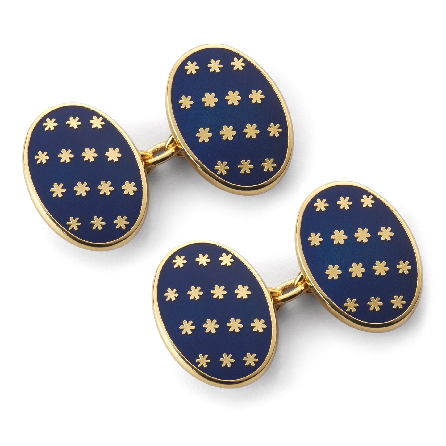 Star Chain Cufflinks In Navy & Gold