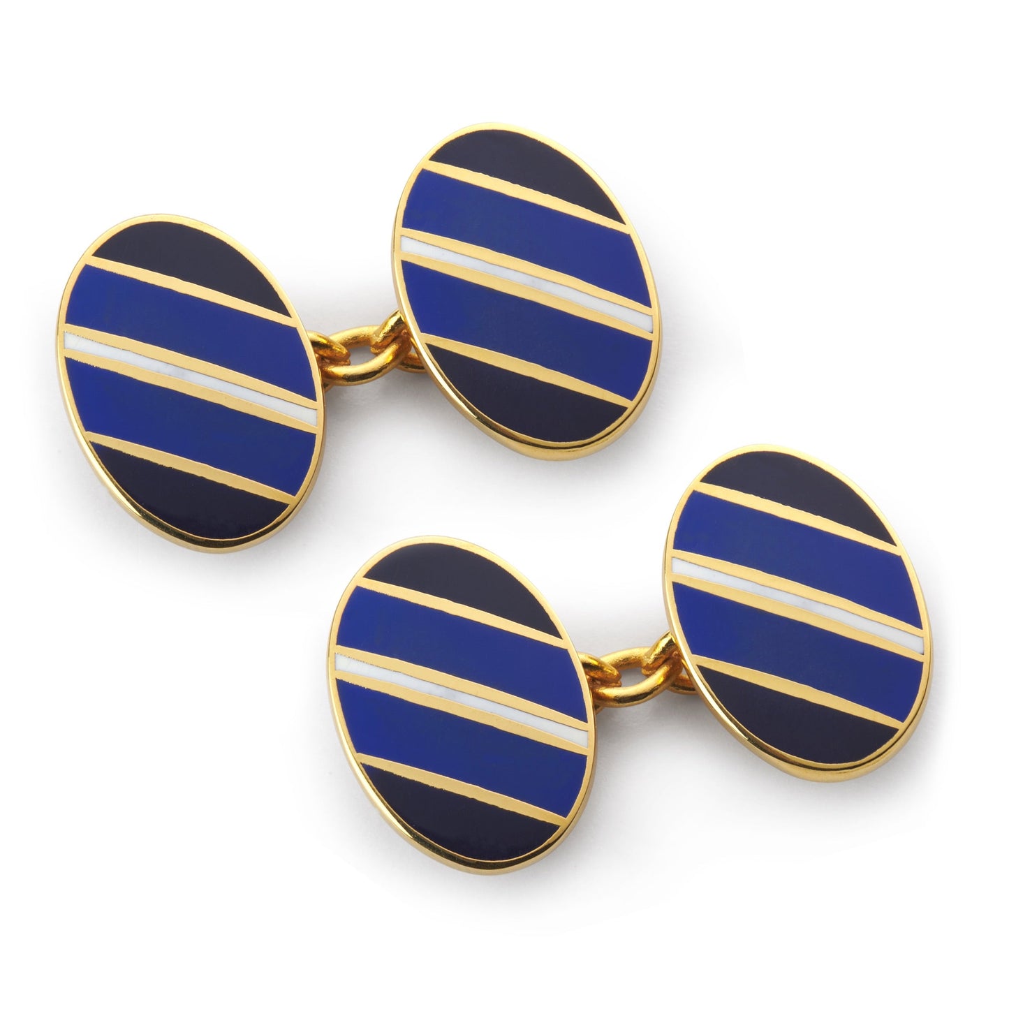 Stripe Chain Cufflinks In Blue And White