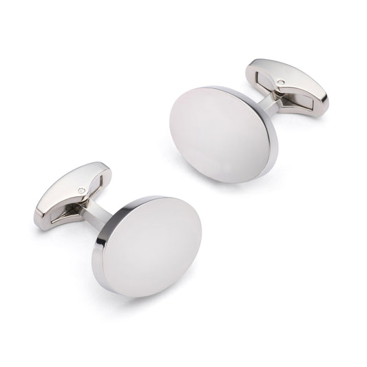 Oval Cufflinks In Silver