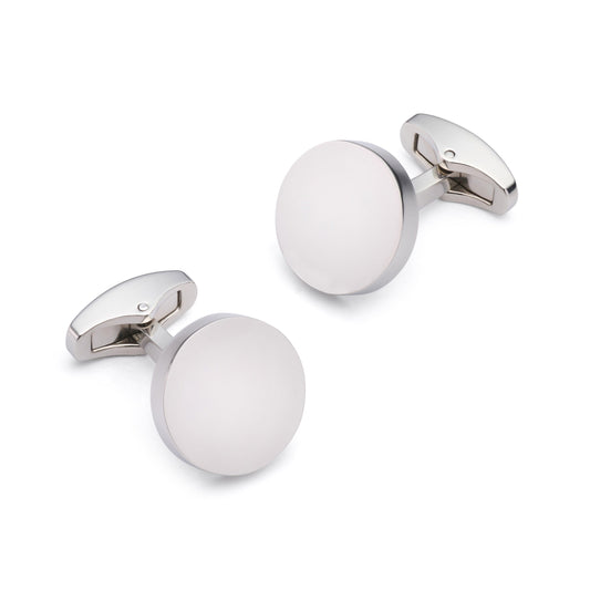 Round Cufflinks In Silver