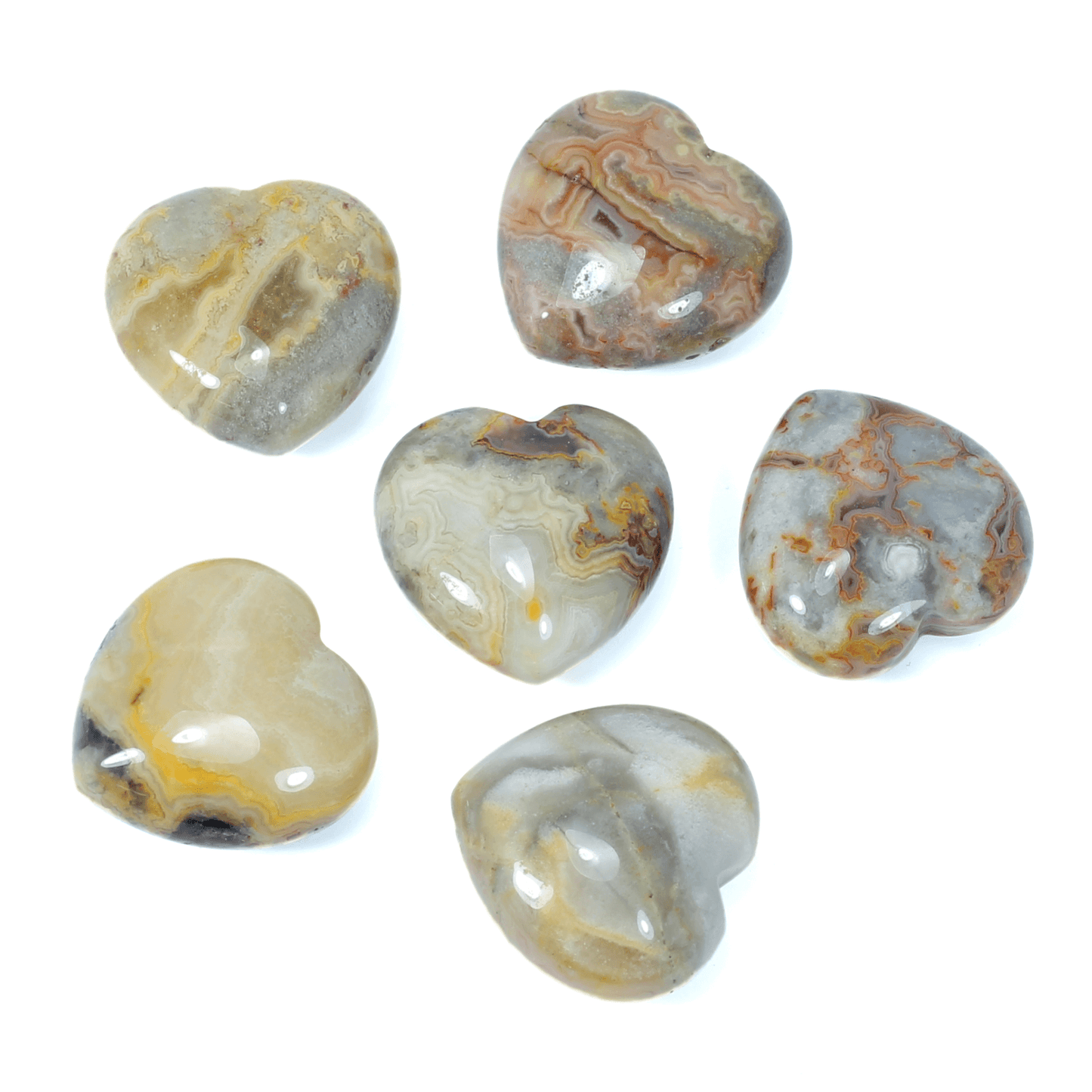 Crazy Lace Agate Mini Heart