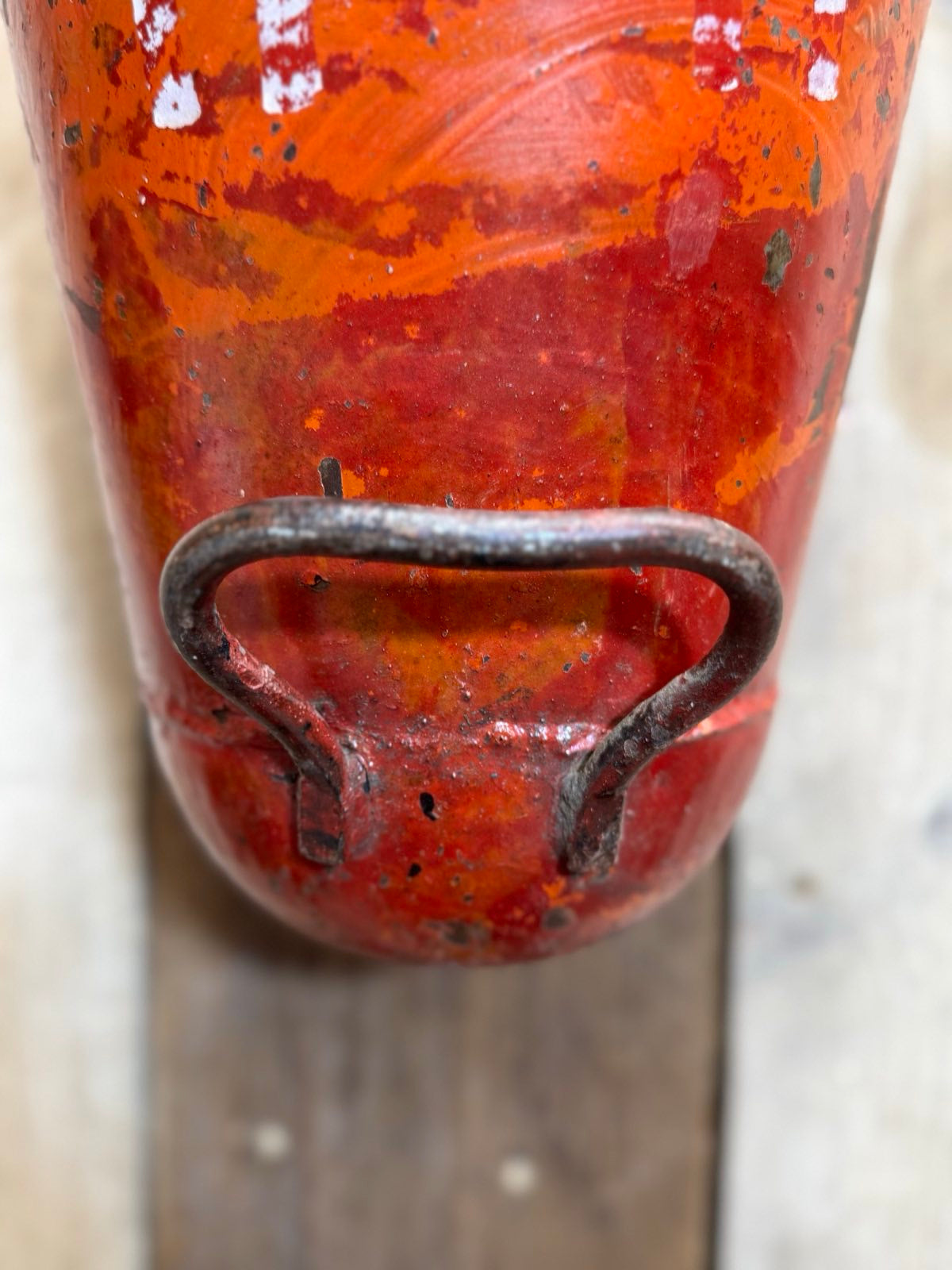 Vintage Galvanised Hanging Fire Bucket Hanging Basket / Plant Pot Planter Pail A